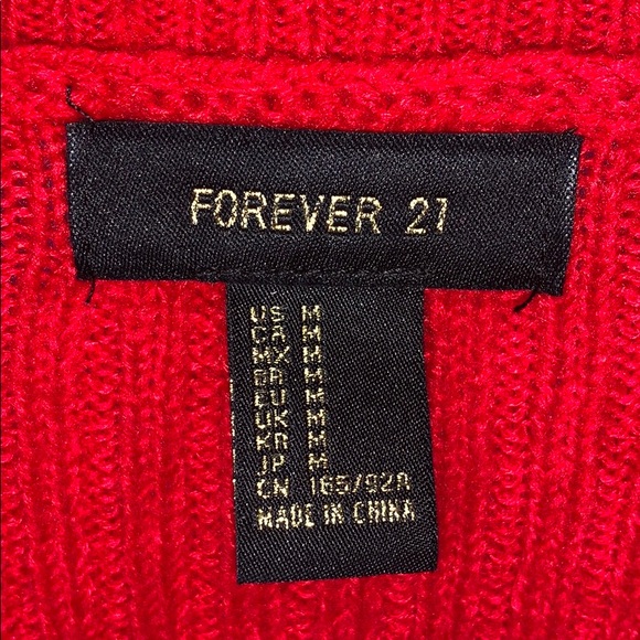 Forever 21 Knit Crewneck Sweater Red/Black - Picture 6 of 7